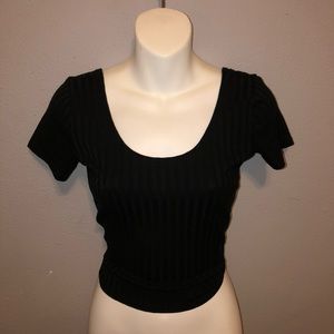black ribbed shirt